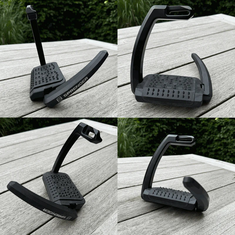 Sprenger AERO-Steigbügel mit Spikes 120 mm Trittweite / schwarz eloxiert