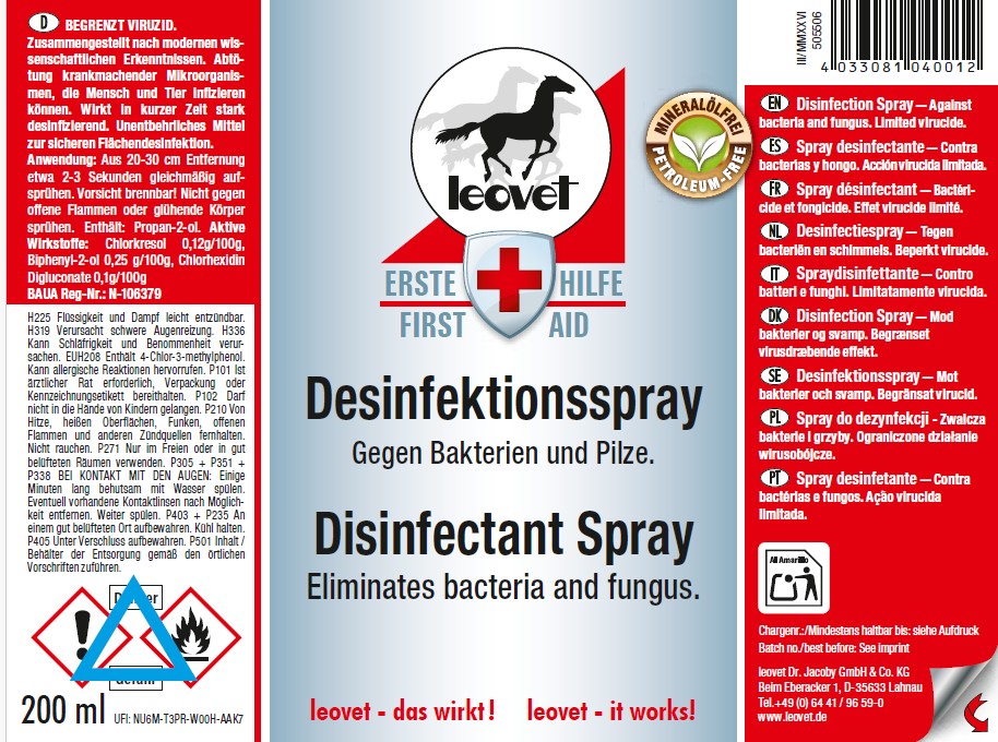 Spray désinfectant Léovet