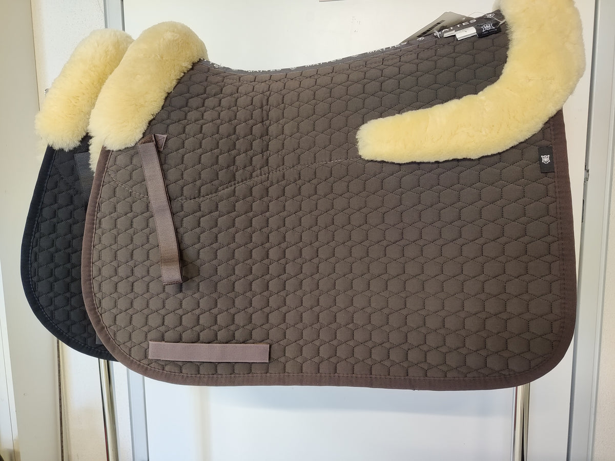 Tapis de selle Angel en cuir d'agneau - dressage, blanc