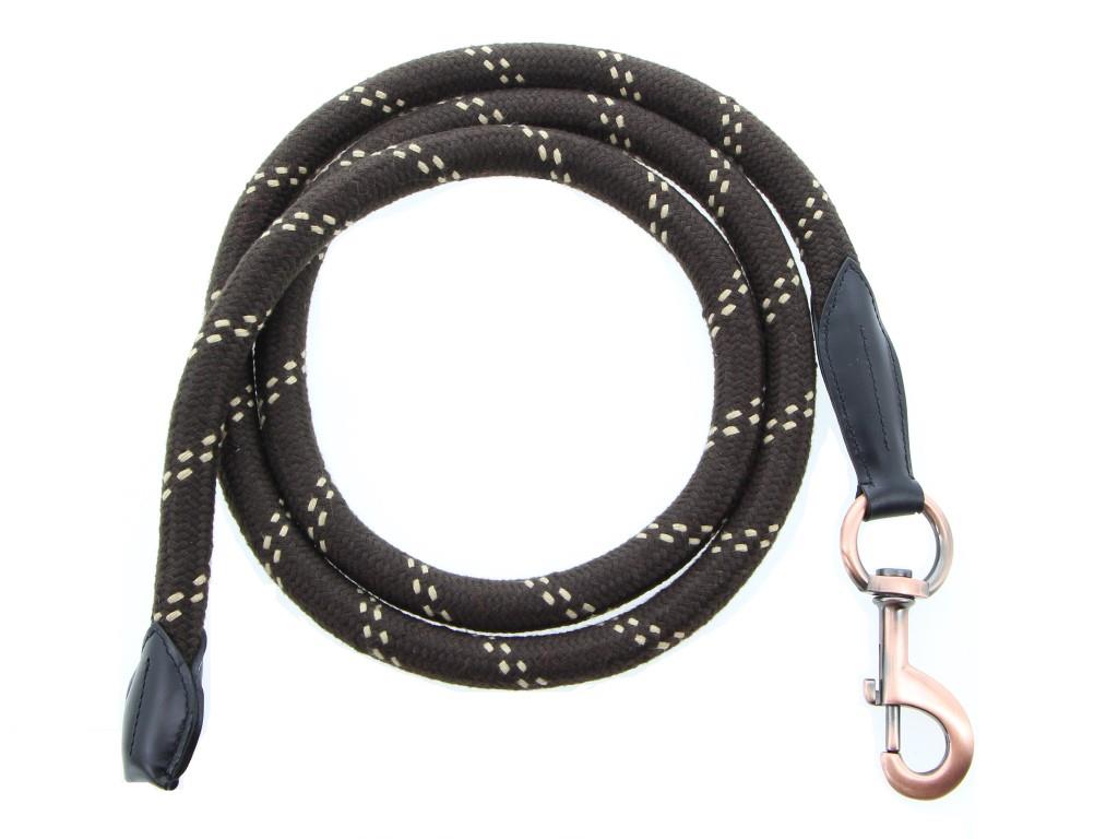 Führleine Leder/Strick Wilyson schwarz/silver