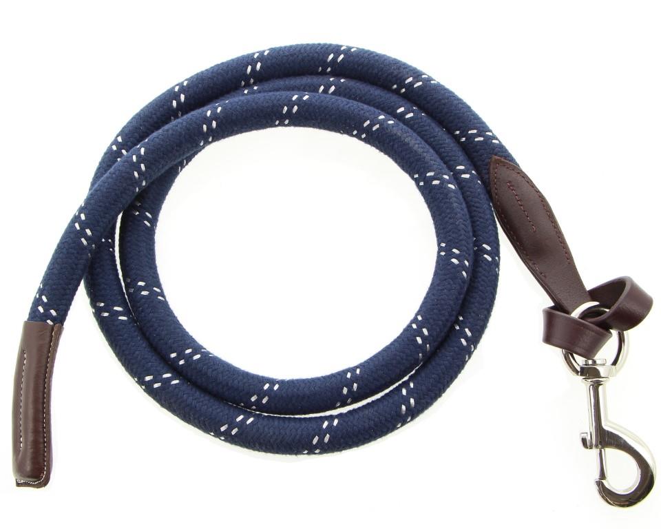Führleine Leder/Strick Wilyson navy/silber